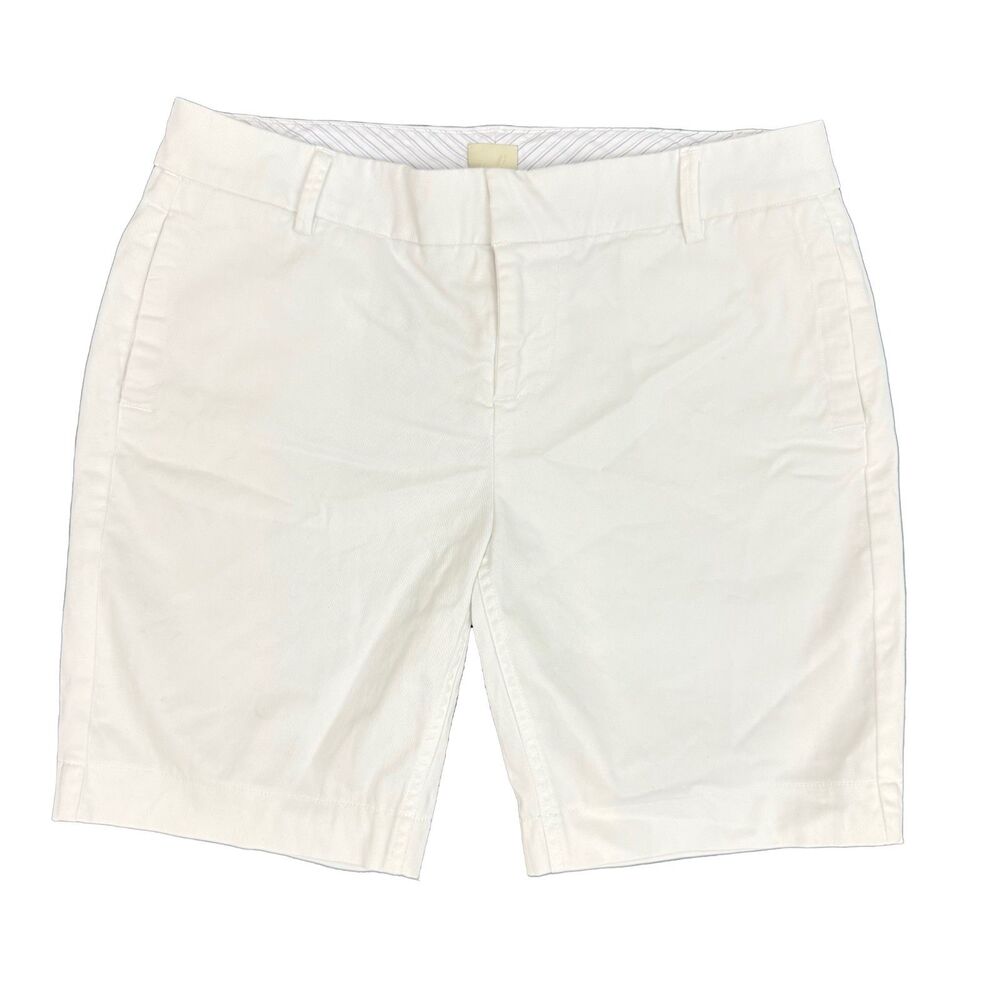 ECRU Nash Short 1396-GT 8” Size 6 White Bermuda Casual Twill Chino NWT B31